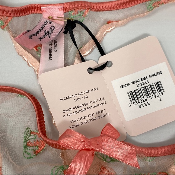 Agent Provocateur Fraise Baby Pink Red Thong NWT - Picture 9 of 9